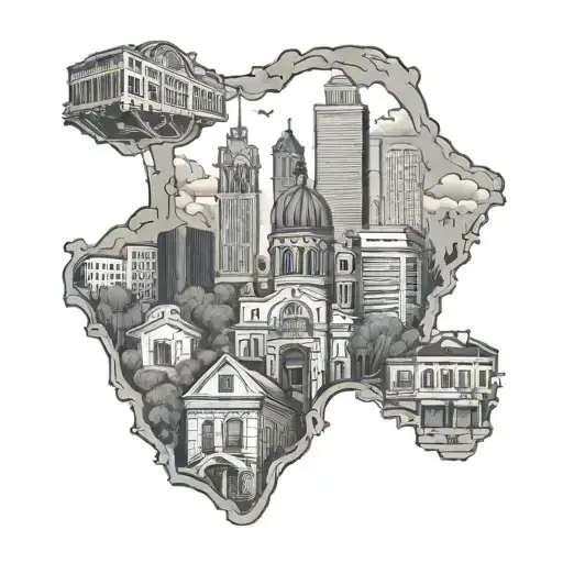 San Antonio Texas buildings  tattoo design idea