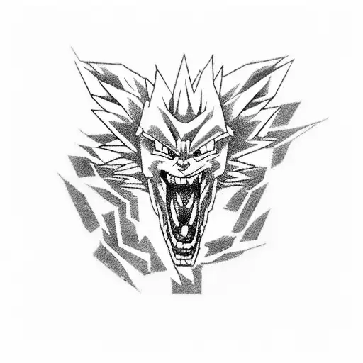 Stwórz projekt tatuażu na rękę cały rękaw. Temat to dragon ball główna postać to Son Goku, tatuaż ma być pionowy. tattoo design idea