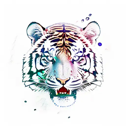 tiger eye with flying angles  tattoo design idea