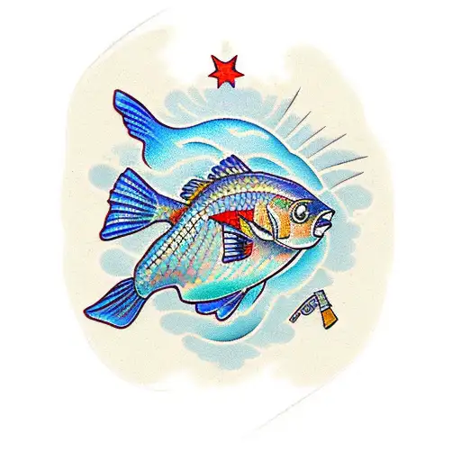 simple bluegill fish tattoo design idea
