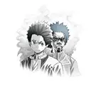 the boondocks Riley and huey freeman as afro samurai and jinno  tattoo design idea