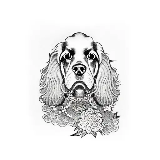 cocker spaniel tattoo design idea