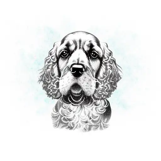 cocker spaniel tattoo design idea