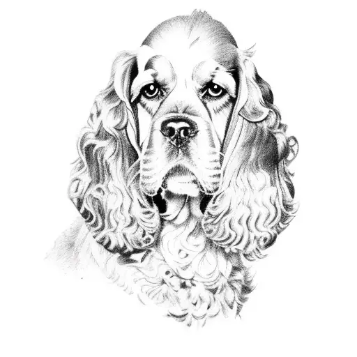 English cocker spaniel profile  tattoo design idea