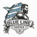 blue line flag with the man in the arena quote tattoo design idea