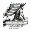 blue line flag with the man in the arena quote tattoo design idea