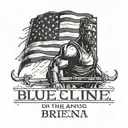 blue line flag with the man in the arena quote tattoo design idea
