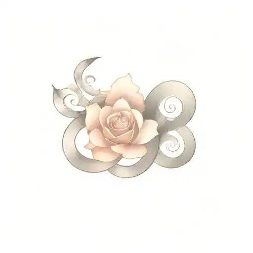 family of 4 elements intertwined symbolizing the  love and eternity  tattoo design idea