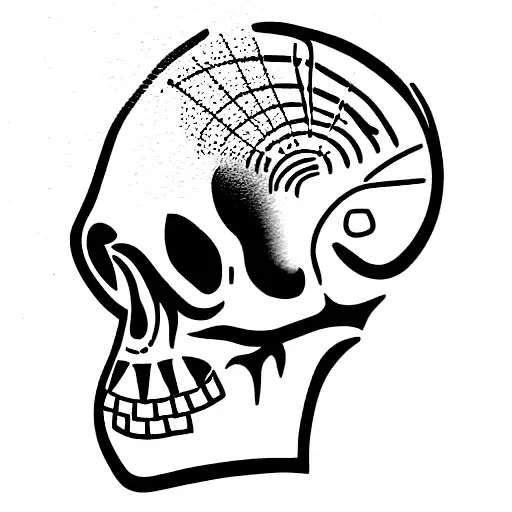 neo-tribal skull tattoo design idea