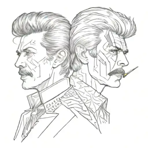 David Bowie and Freddie Mercury tattoo design idea