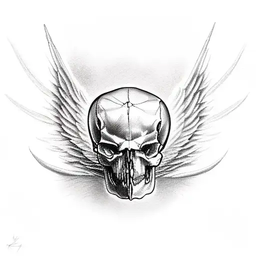 angel kill skull and demons tattoo design idea