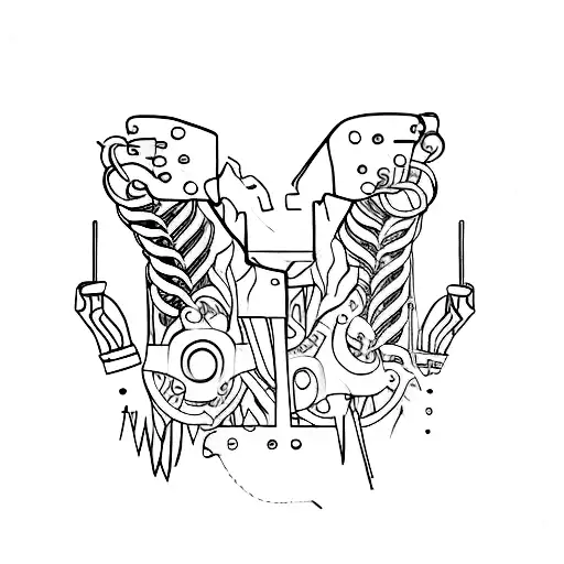 Self-harm symbolized by broken chains being repaired and strengthened tattoo design idea