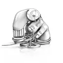 Self-harm symbolized by broken chains being repaired and strengthened tattoo design idea