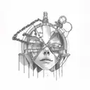 Self-harm symbolized by broken chains being repaired and strengthened tattoo design idea