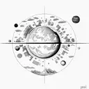6 little planets tattoo design idea