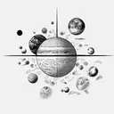 6 little planets tattoo design idea
