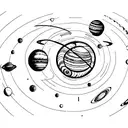 solar system with six planets tattoo design idea