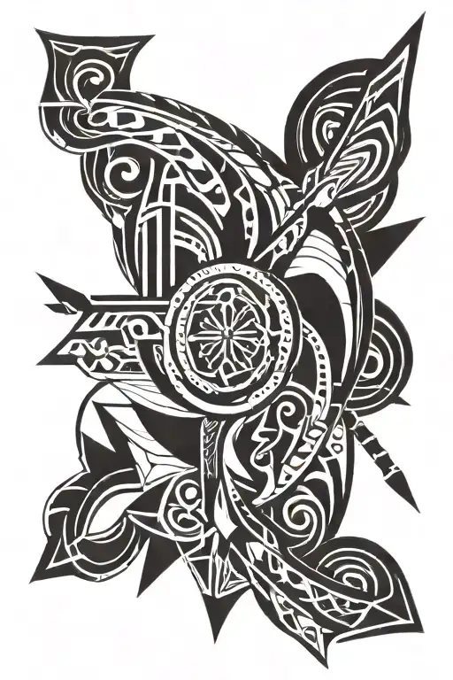 bow arrow tattoo design idea
