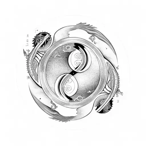 yin yang triple scorpio taurus virgo tattoo design idea