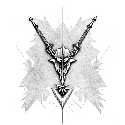 witcher sword tattoo design idea