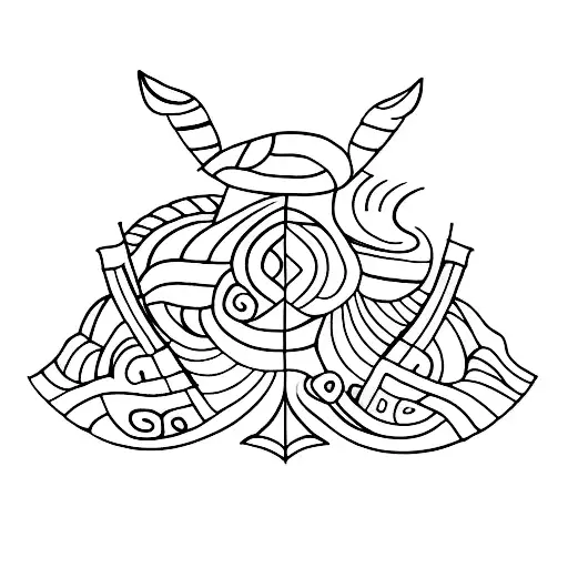 A minimalist tattoo of a dog bone shaped like a mountain peak tattoo design idea