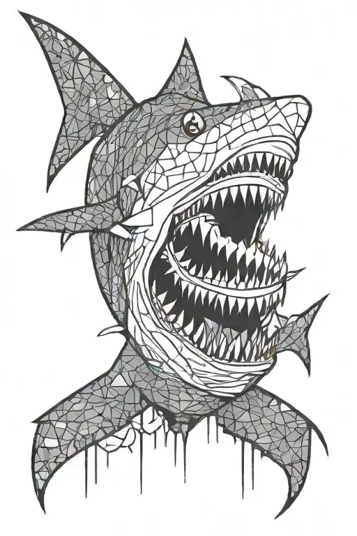 zombie shark tattoo design idea