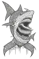 zombie shark tattoo design idea