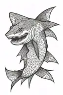 zombie shark tattoo design idea