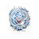 blue eyes white dragon  tattoo design idea