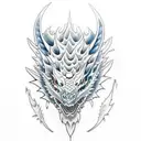 blue eyes white dragon  tattoo design idea