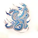 blue eyes white dragon  tattoo design idea