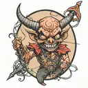 devil puppet master with strings tattoo design idea