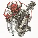 devil puppet master with strings tattoo design idea