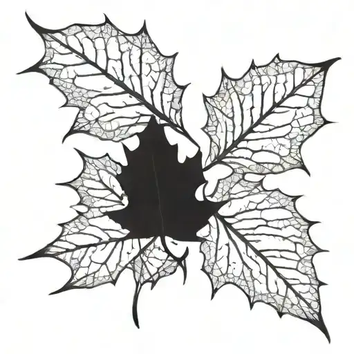 two autumn leaves falling tattoo design idea