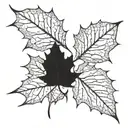 two autumn leaves falling tattoo design idea