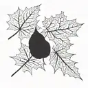 two autumn leaves falling tattoo design idea