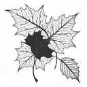two autumn leaves falling tattoo design idea