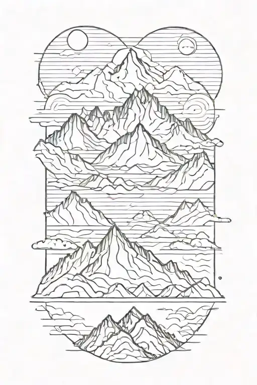 A minimalist geometric mountain range tattoo tattoo design idea