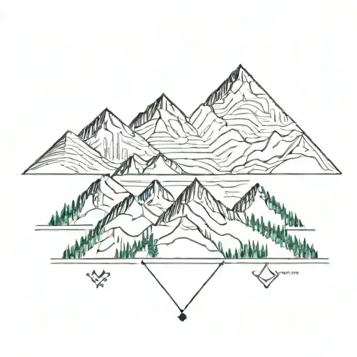 A minimalist geometric mountain range tattoo tattoo design idea
