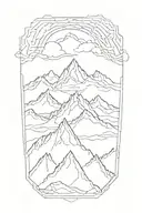 A minimalist geometric mountain range tattoo tattoo design idea