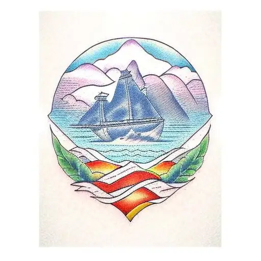 interpretation of the phrase "My Heart is in the East but I, I am at the Edge of the West" tattoo design idea
