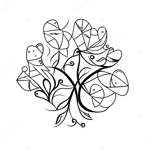 birds representing a family of 4 tattoo design idea