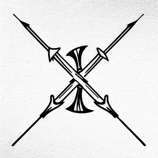 bow and arrow tattoo design idea