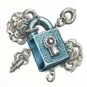 blue lock tattoo design idea