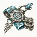 blue lock tattoo design idea