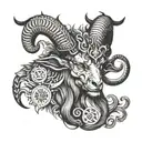 norse mythology baphomet head tattoo design idea