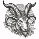 norse mythology baphomet head tattoo design idea