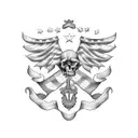 Betsy Ross flag with crown tattoo design idea