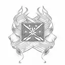 Betsy Ross flag with crown tattoo design idea