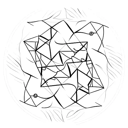 A minimalist tattoo featuring three interconnected triangles symbolizing the power of three siblings tattoo design idea